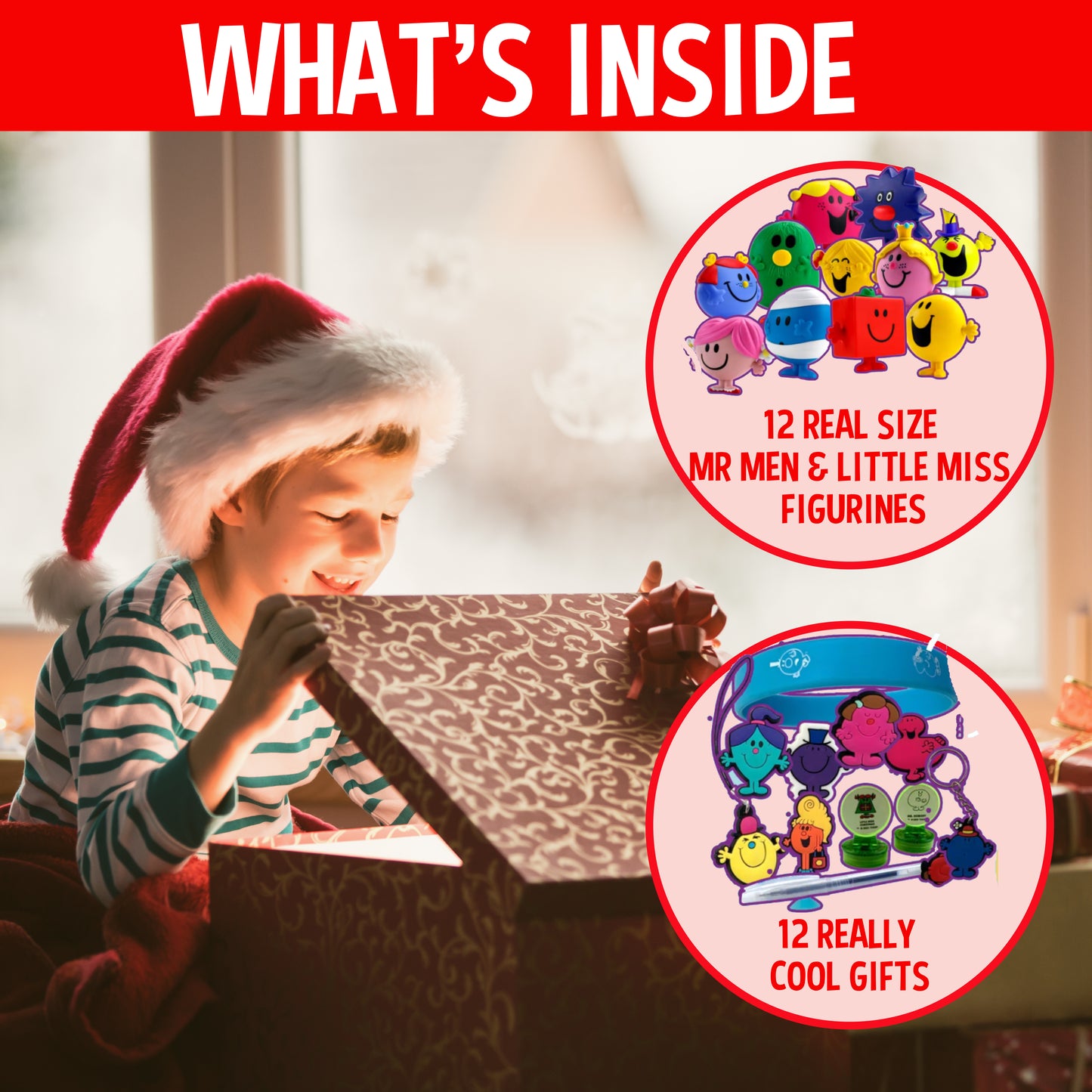 The original Mr. Men & Little Miss countdown Calendar 2025 Collectible Cartoon Toys for Boys and Girls, 12 Figurines + 12 COOL gifts! Ages 3+ 24 Pieces
