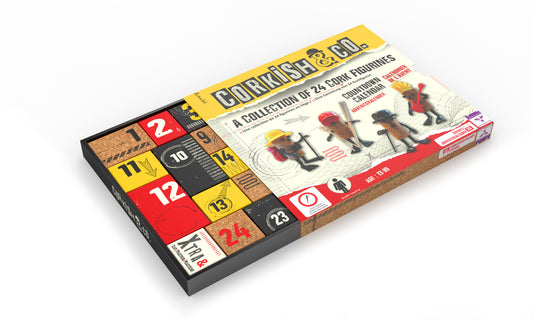 Meet the Corkish & Co.'s countdown Calendar! An amazing collection of 24 unique cork figurines. Open up the daily box to discover a new, adorable Corkish character. Age 13 and above. Gender neutral.