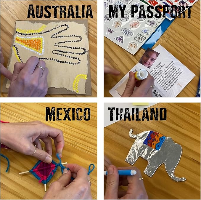 My World Advent Calendar 2025 - visit 24 countries, explore different cultures, create original Arts & Crafts from each country! Ages 9+ Includes a Printed Guide