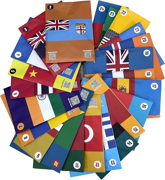 My World Advent Calendar 2025 - visit 24 countries, explore different cultures, create original Arts & Crafts from each country! Ages 9+ Includes a Printed Guide