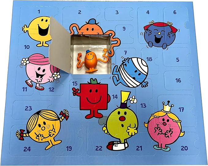 The original Mr. Men & Little Miss countdown Calendar 2025 Collectible Cartoon Toys for Boys and Girls, 12 Figurines + 12 COOL gifts! Ages 3+ 24 Pieces