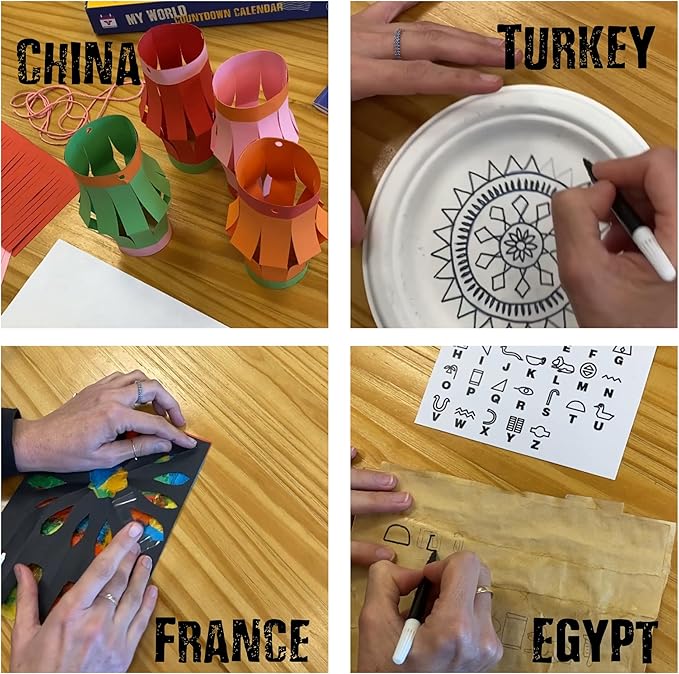 My World Advent Calendar 2025 - visit 24 countries, explore different cultures, create original Arts & Crafts from each country! Ages 9+ Includes a Printed Guide