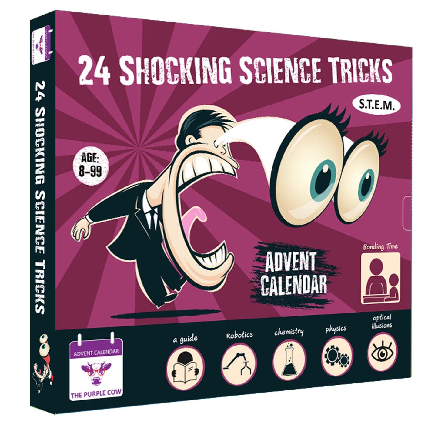 Advent Calendar 2025 SHOCKING SCIENCE by The Purple Cow. 24 Jaw-dropping Science Tricks for Kids aged 8 and above. The perfect S.T.E.M gift! By THE PURPLE COW ADVENT
