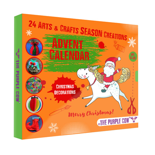 Christmas Countdown Advent Calendar 2023 - 24 Beautiful DIY Arts & Crafts Ornaments & Decorations Handmade by your kids. 24 days, all the season decorations for the Christmas Tree and Table
